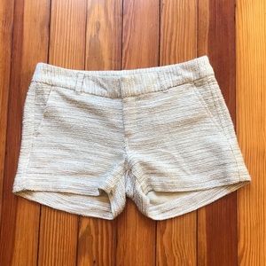 Banana Republic Cream Metallic Tweed Shorts